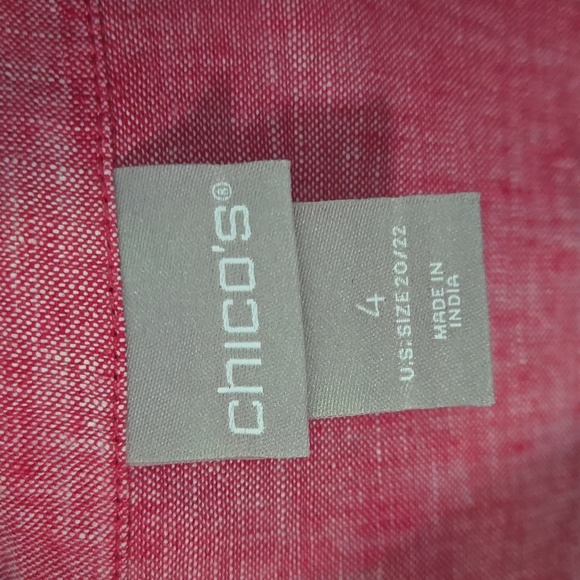Chico's Linen Lightweight Jacket Size 4 Light Red/Pink - Picture 3 of 7